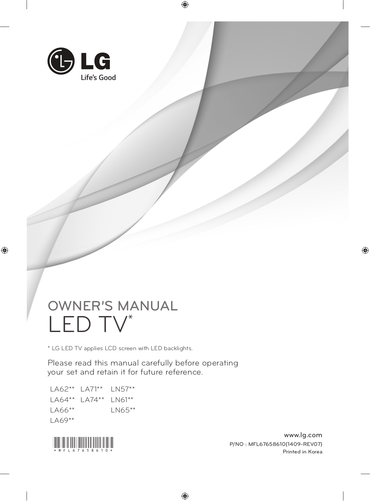 LG 32LN577S, 32LN575S, 32LN570R, 50LA660S, 42LN570S User Manual