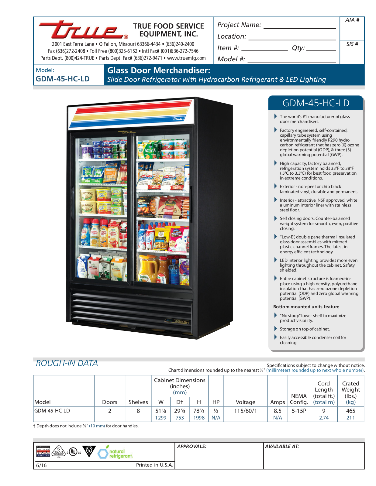 True GDM-45-HC-LD User Manual