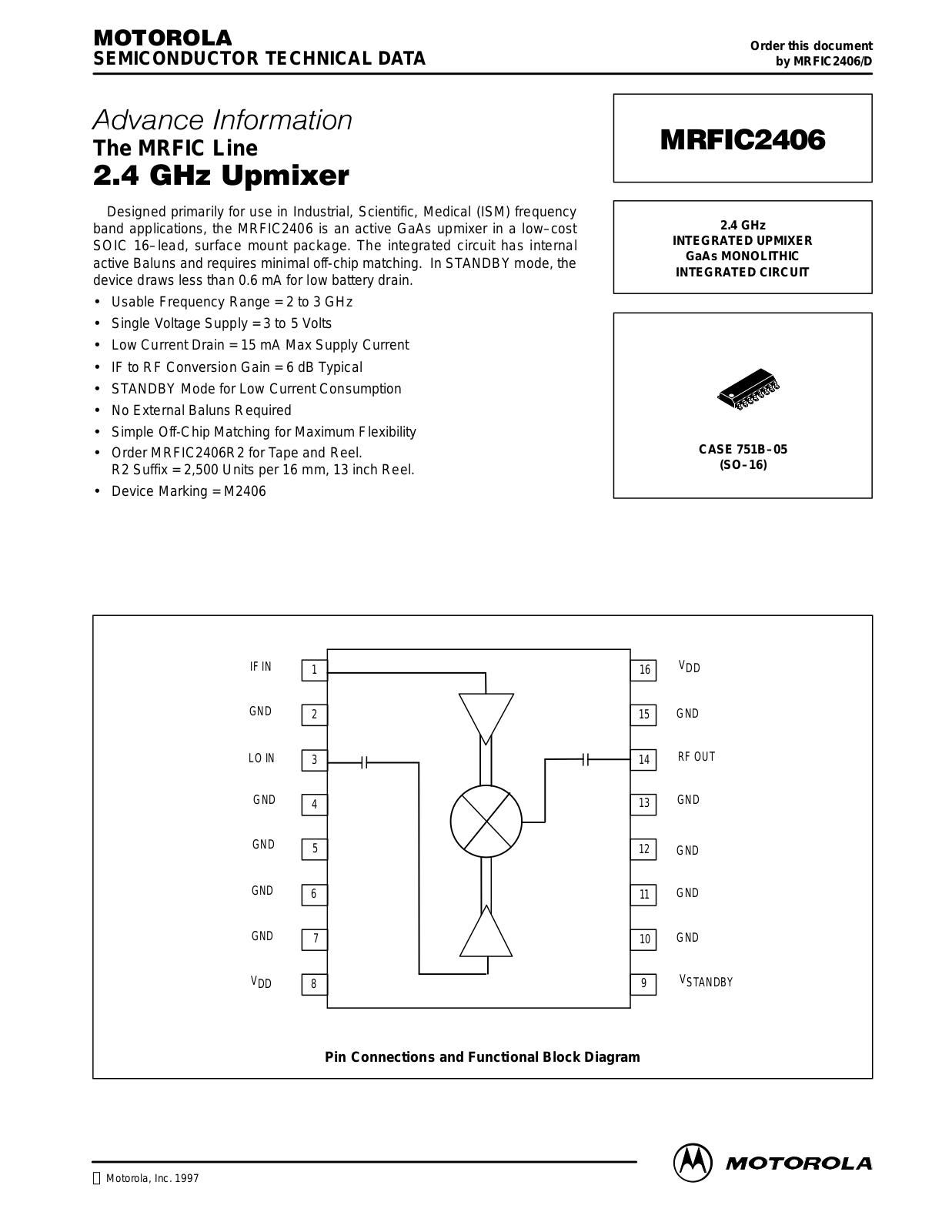 Motorola MRFIC2406 Datasheet