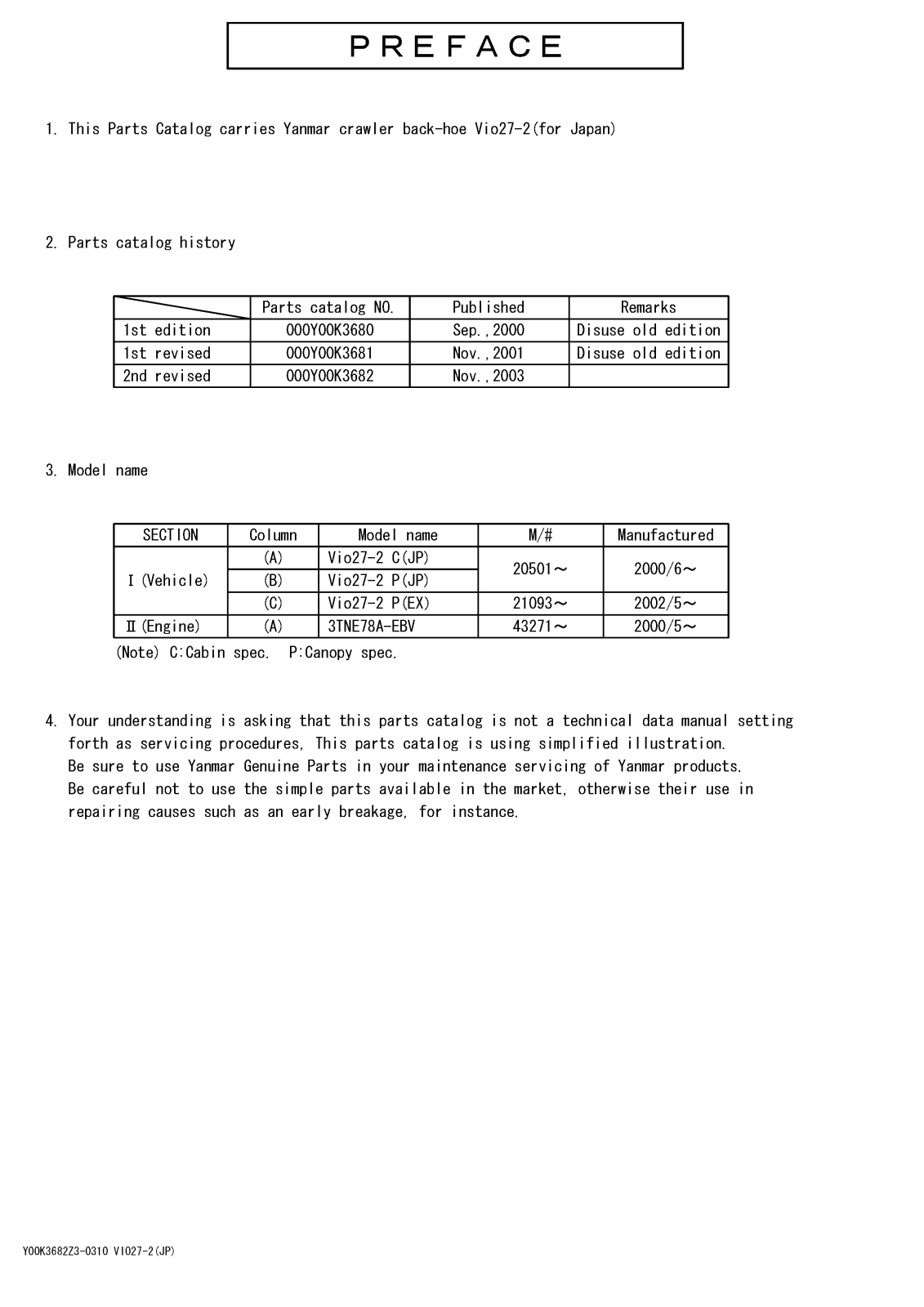 Yanmar vio27-2 Service Manual