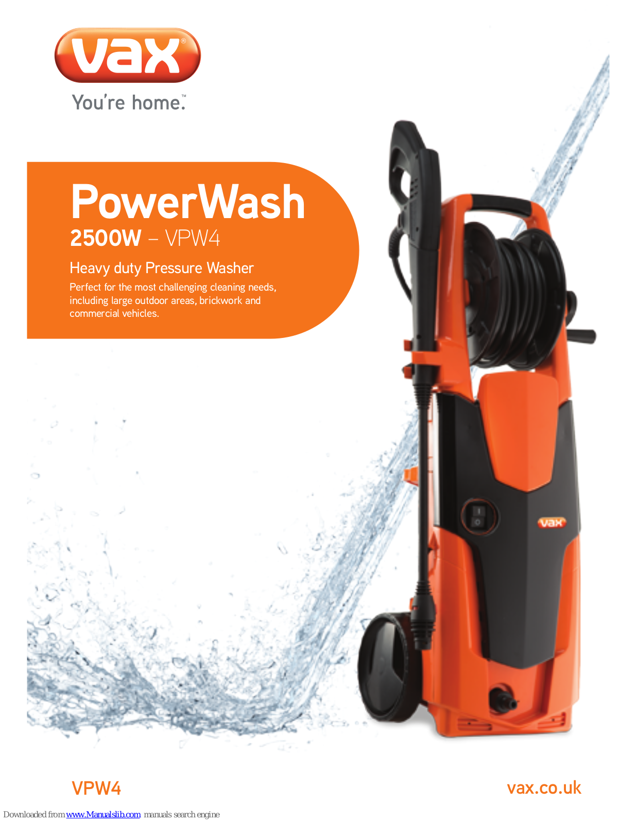 Vax PowerWash VPW4 User Manual