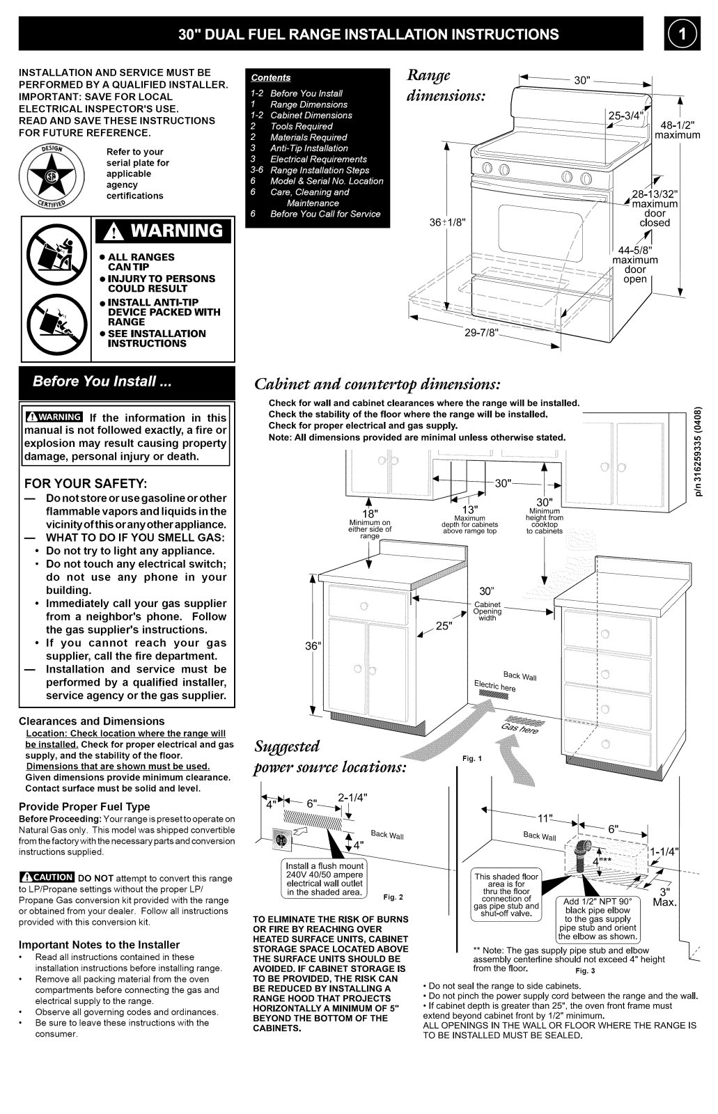 Kenmore Elite 79079389405, 79079389402, 79079389400, 79079384405, 79079384402 Installation Guide - ManualMachine.com