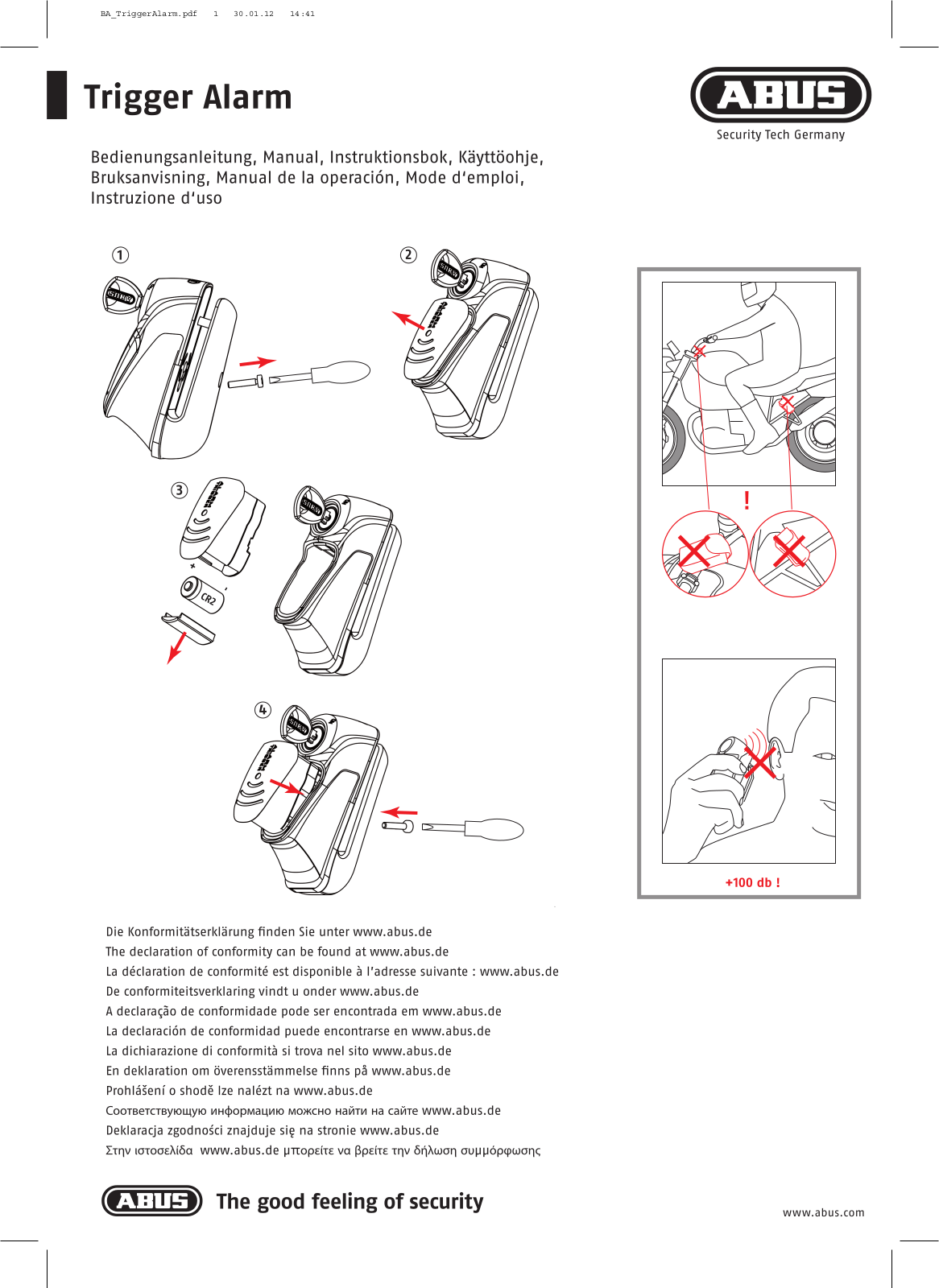 ABUS Trigger Alarm User manual