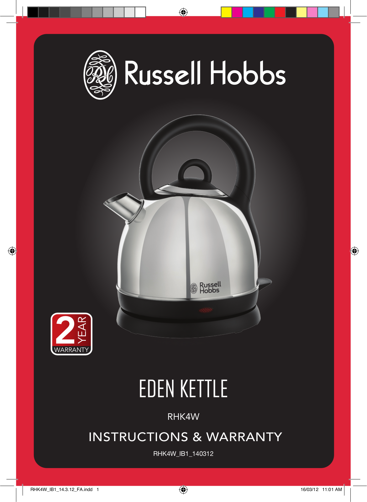 Russell Hobbs RHK4W User Manual