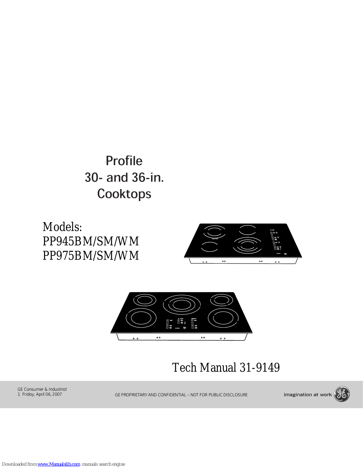 GE Profile PP945BM, Profile PP945SM, Profile PP945WM, Profile PP975BM, Profile PP975SM Technical Manual