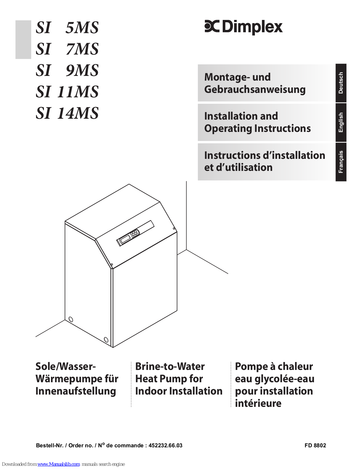 Dimplex SI 5MS, SI 7MS, SI 9MS, SI 11MS, SI 14MS Installation And Operating Instructions Manual