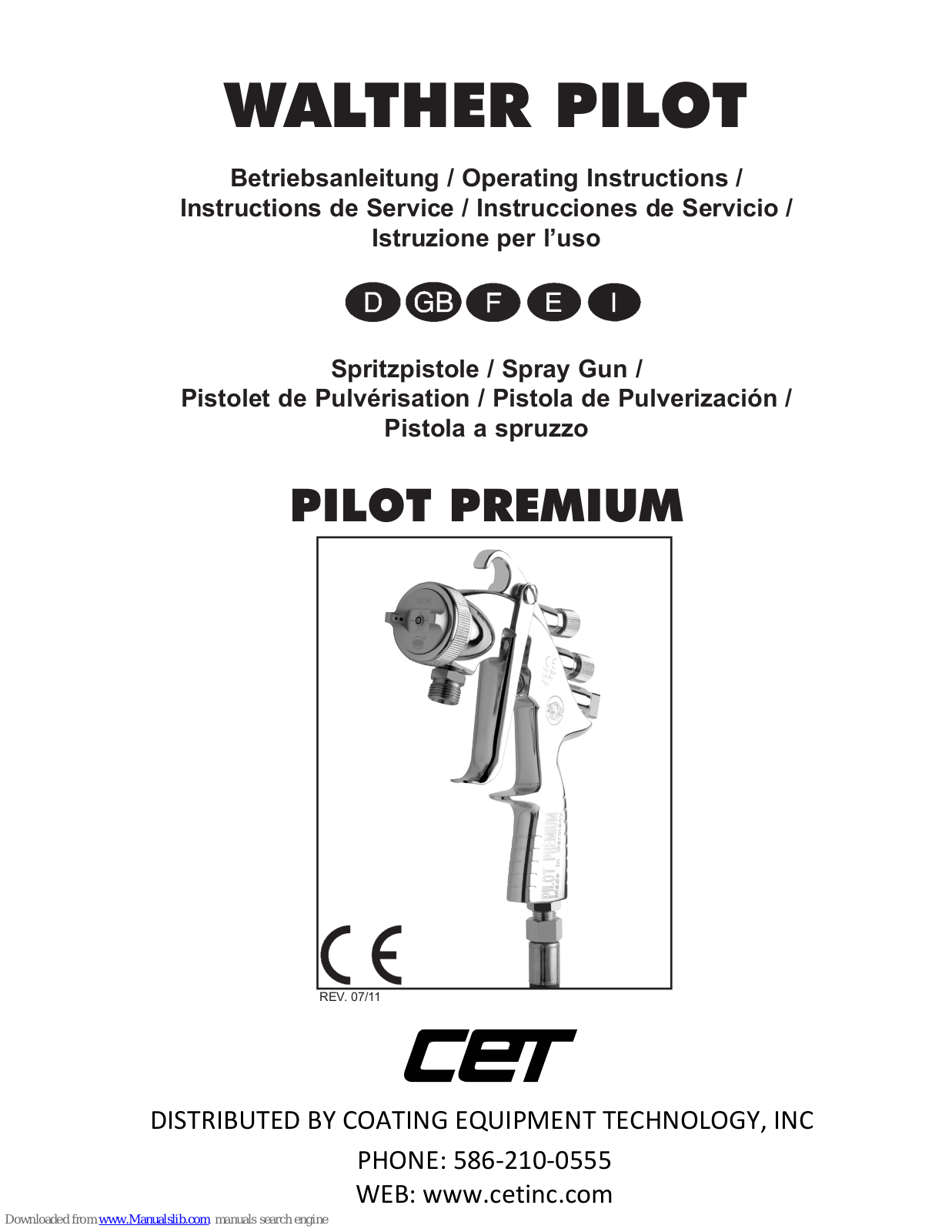 WALTHER PILOT PILOT PREMIUM Operating Instructions Manual