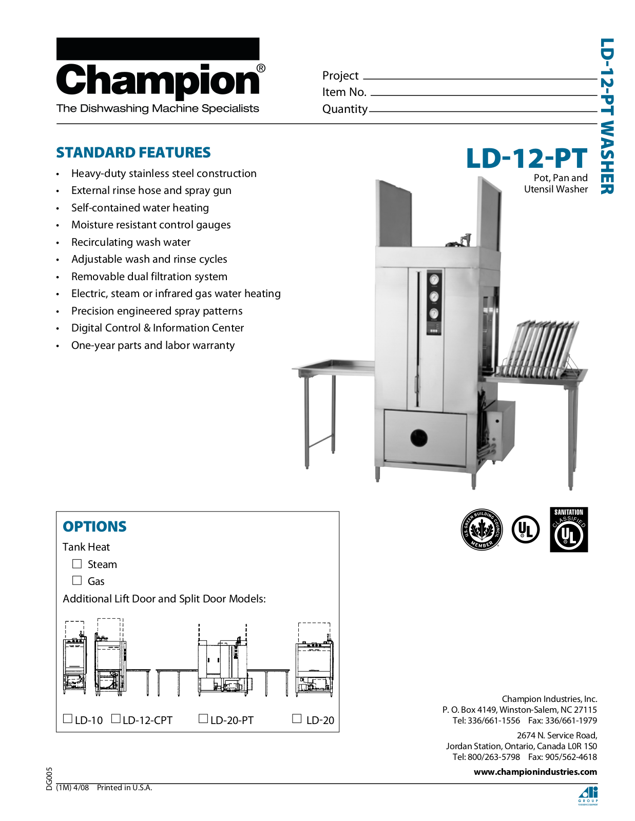 Champion LD-12-CPT User Manual