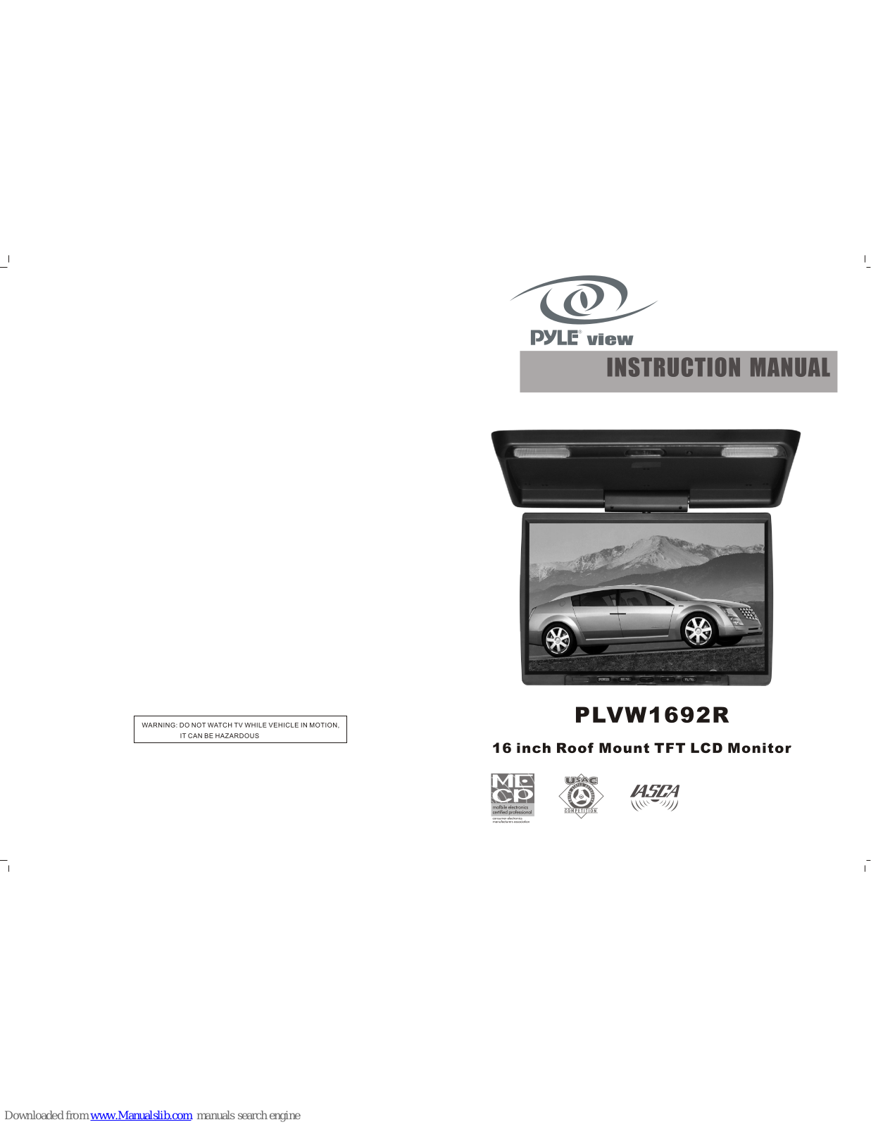 Pyle view PLVW1692R Instruction Manual