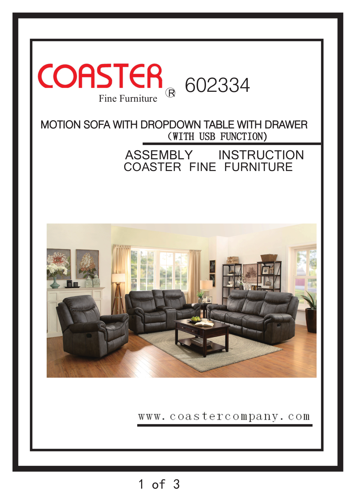 Coaster 602334 Assembly Guide - ManualMachine.com