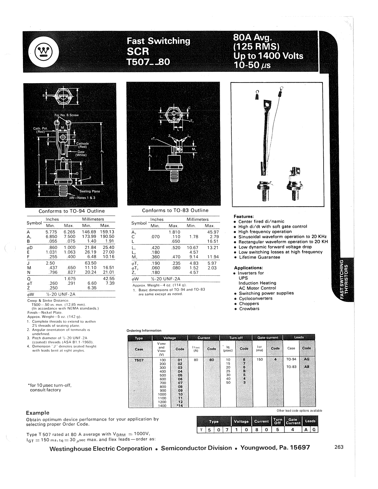 Powerex T507__80 Data Sheet