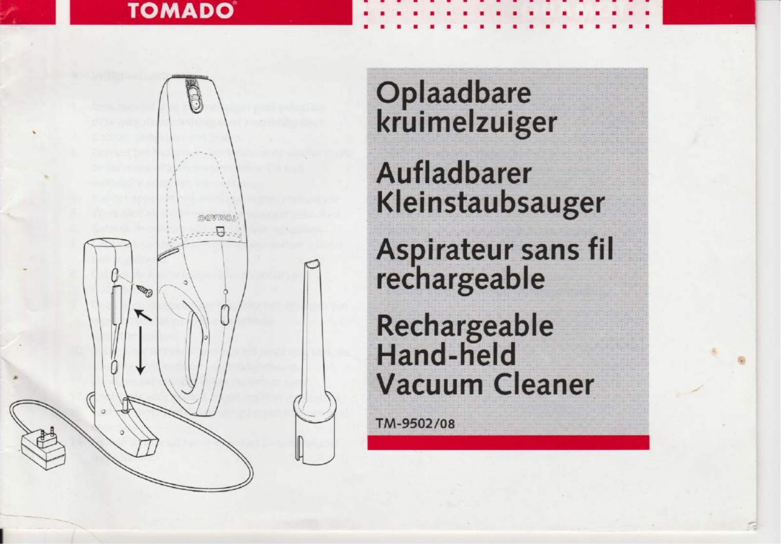 Tomado TM-9508, TM-9502 User Manual