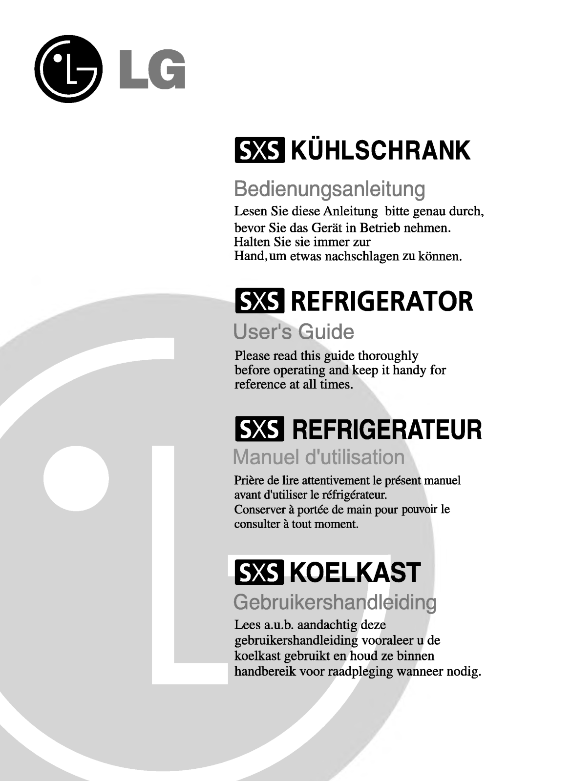 LG GR-P209CTJA User Manual