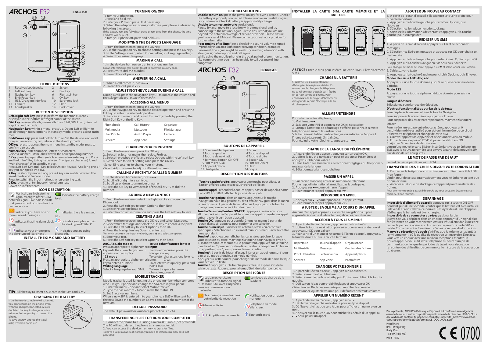 Archos F32 Instruction Manual