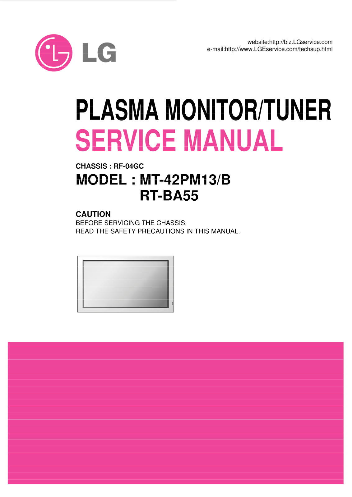 lg mt-42pm13b Service Manual