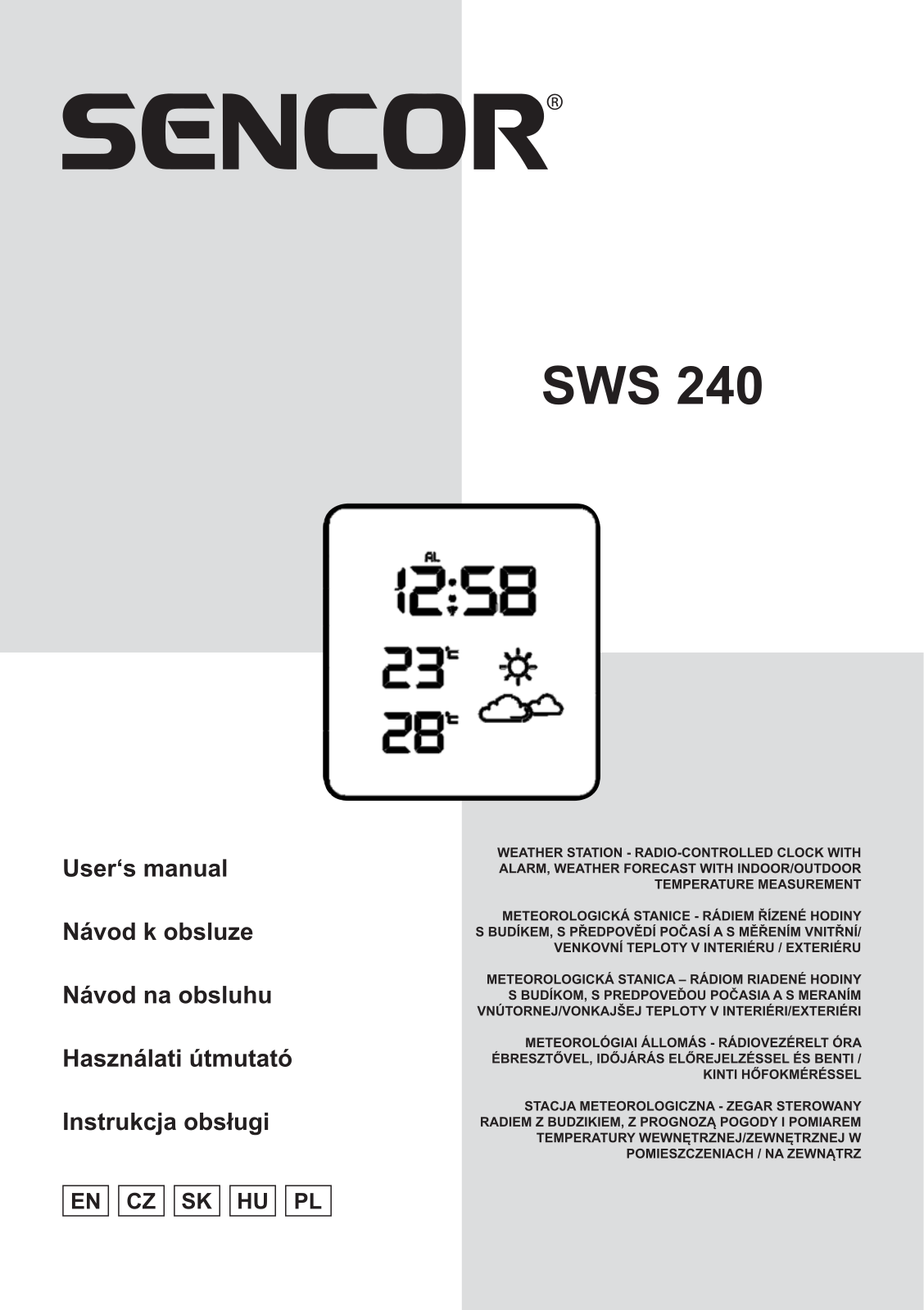 Sencor SWS 240 W User Manual