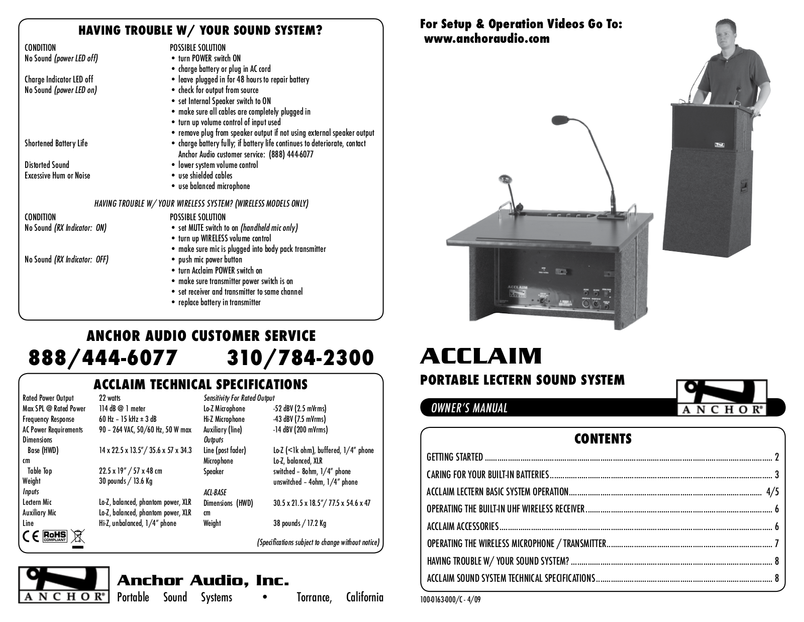 Acclaim Lighting ACL7500, ACL7500U1 User Manual