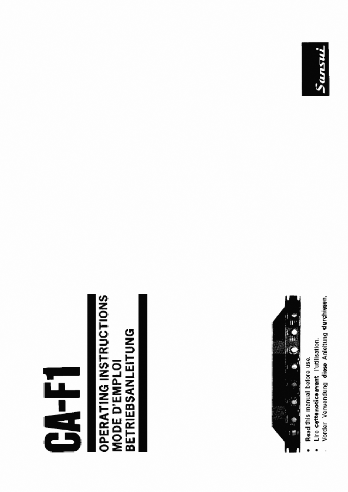 Sansui CAF-1 Owners manual