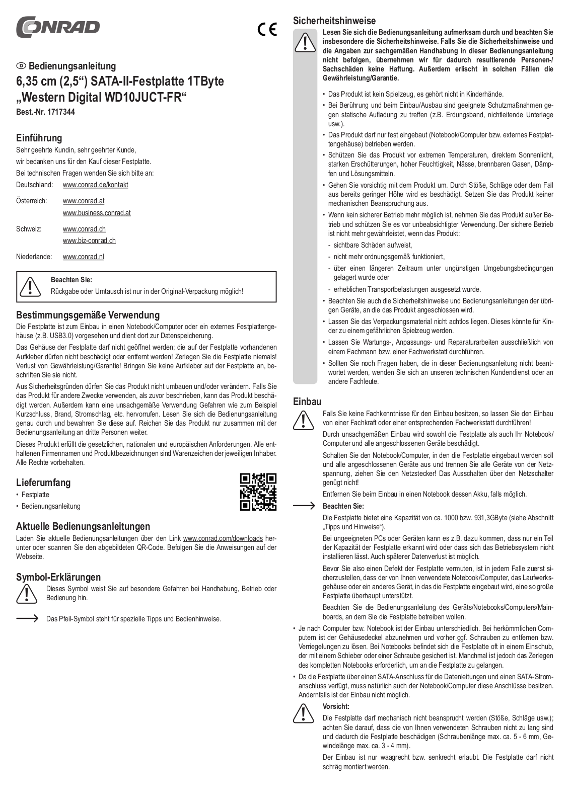 Western Digital WD10JUCT-RF Operation Manual