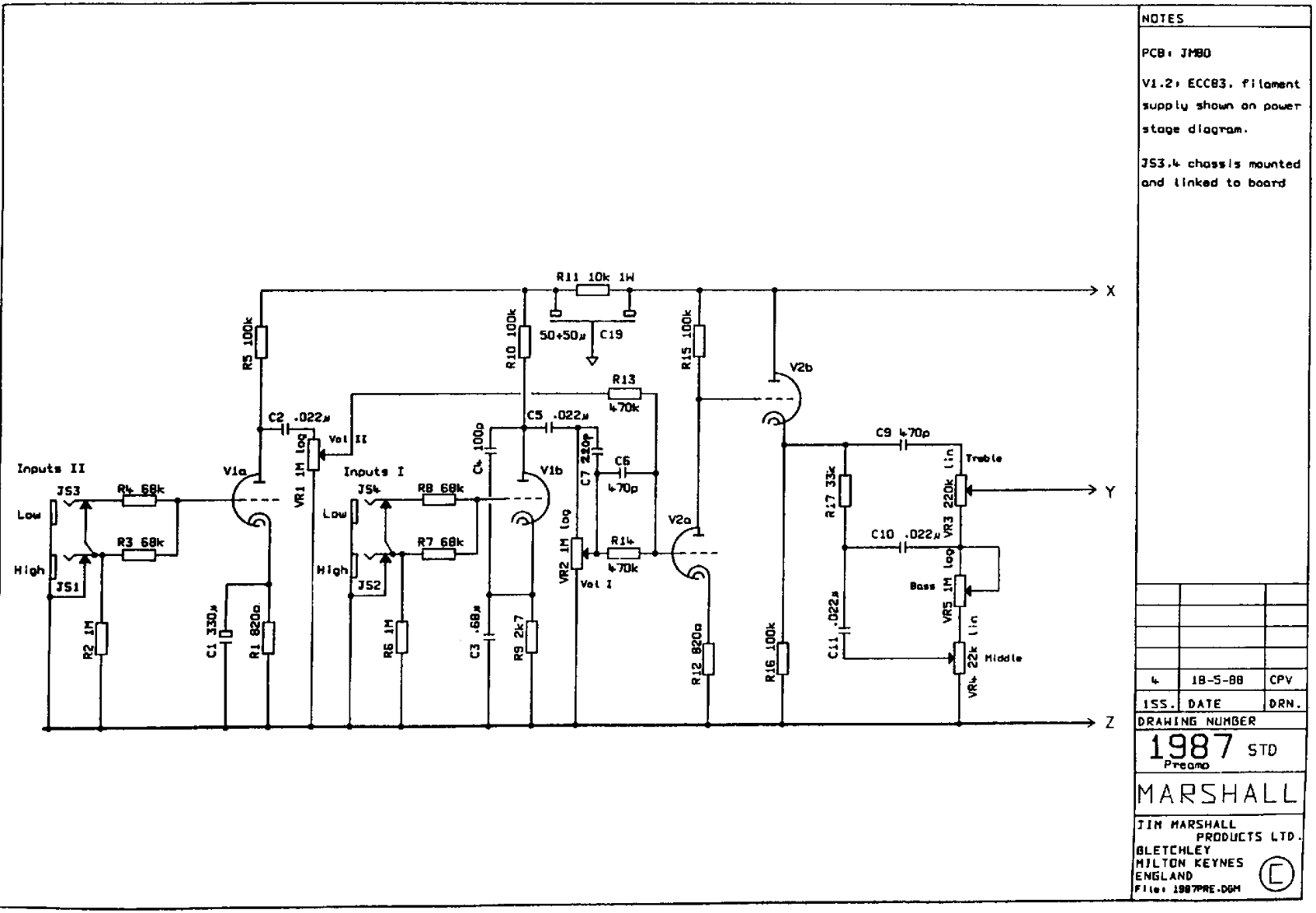 Marshall 1987-Pream Schematic