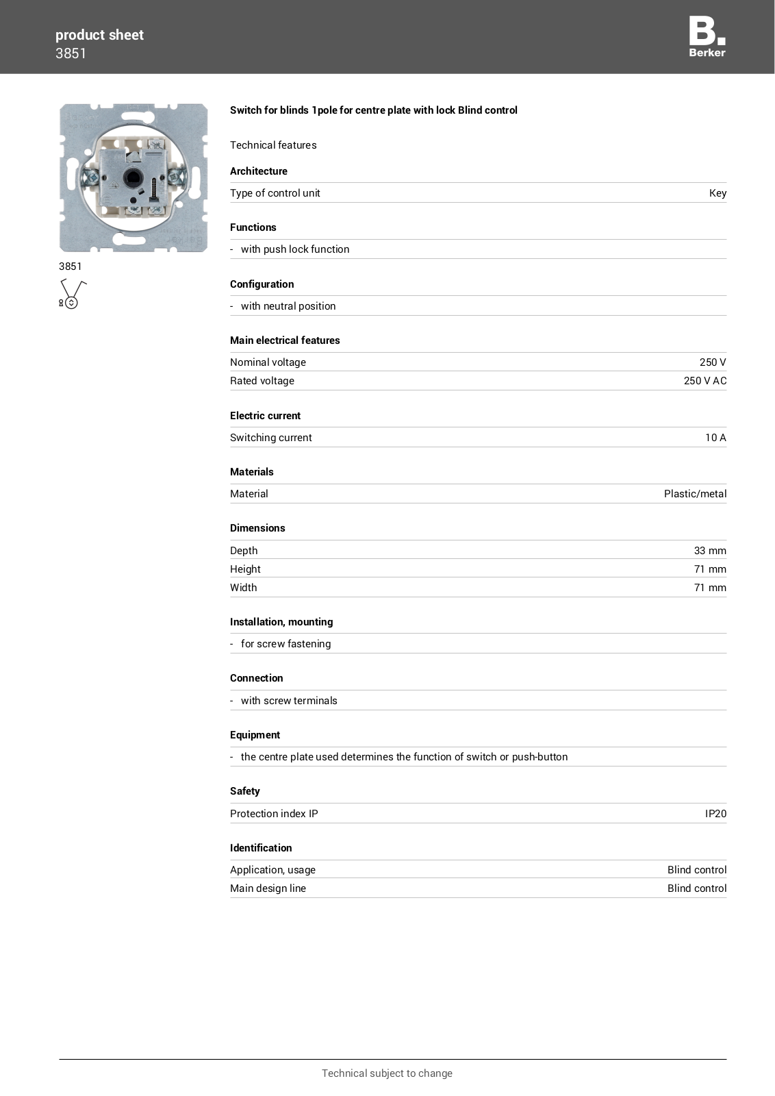 Berker 3851 User Manual - ManualMachine.com