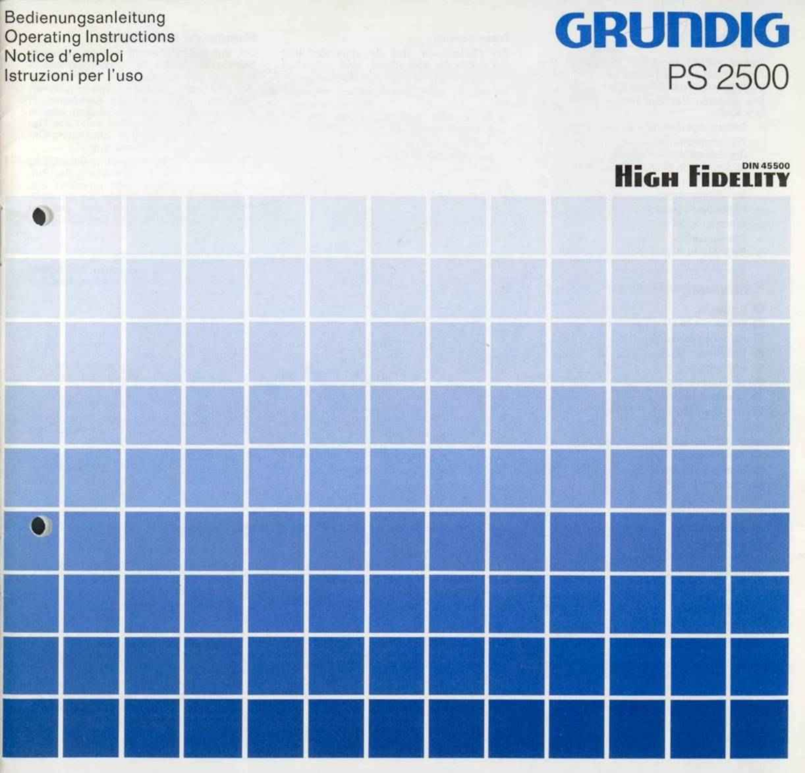 Grundig MV-4-PS-2500 Owners Manual