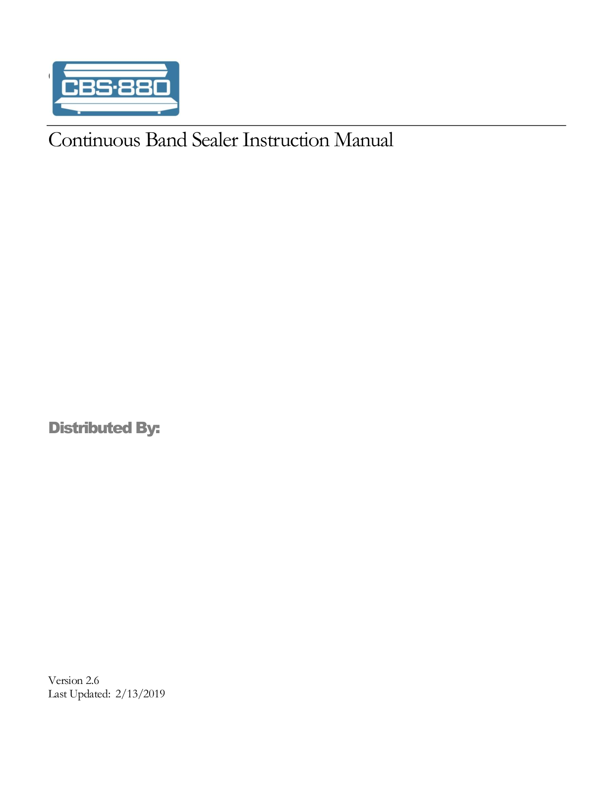 Sealer Sales CBS-880, CBS-880II User Manual