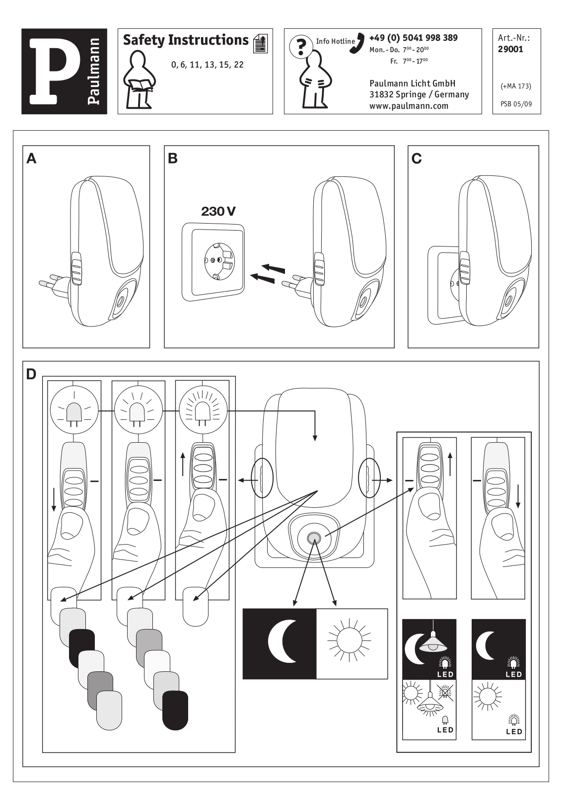 Paulmann 29001 Safety instructions