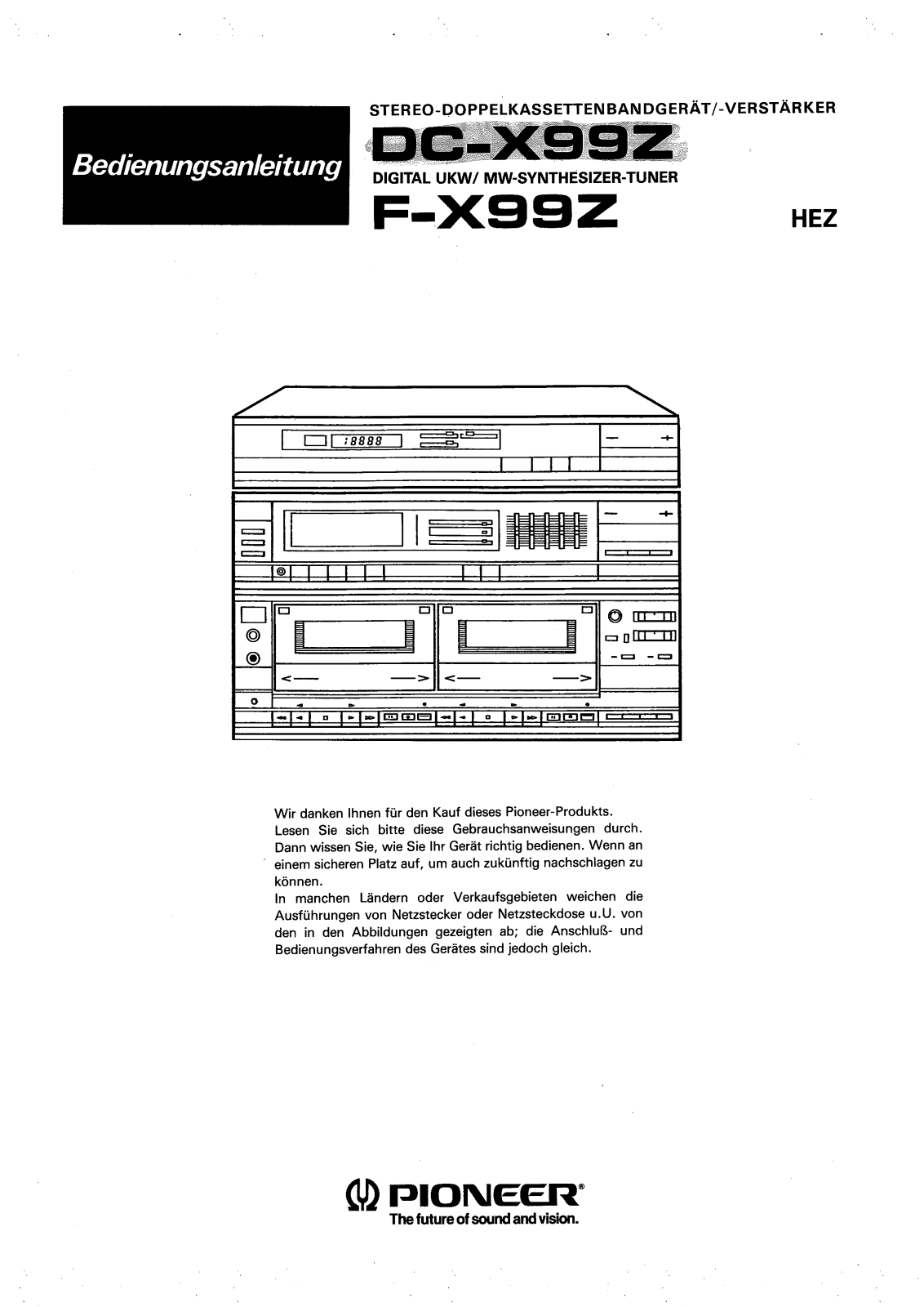 Pioneer DC-X99Z, F-X99Z User Manual