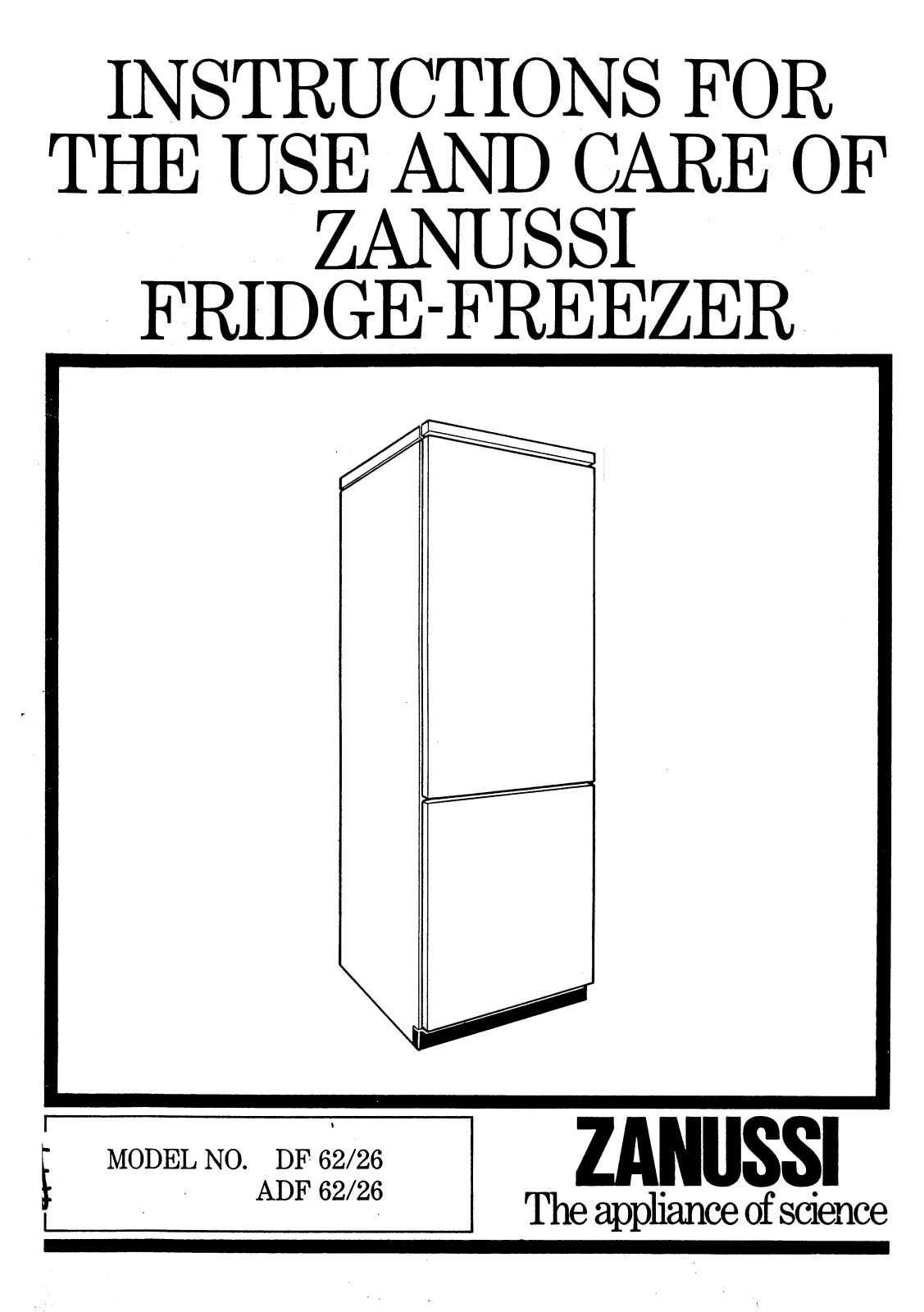 Zanussi ADF 62/26, DF 62/26 User Manual