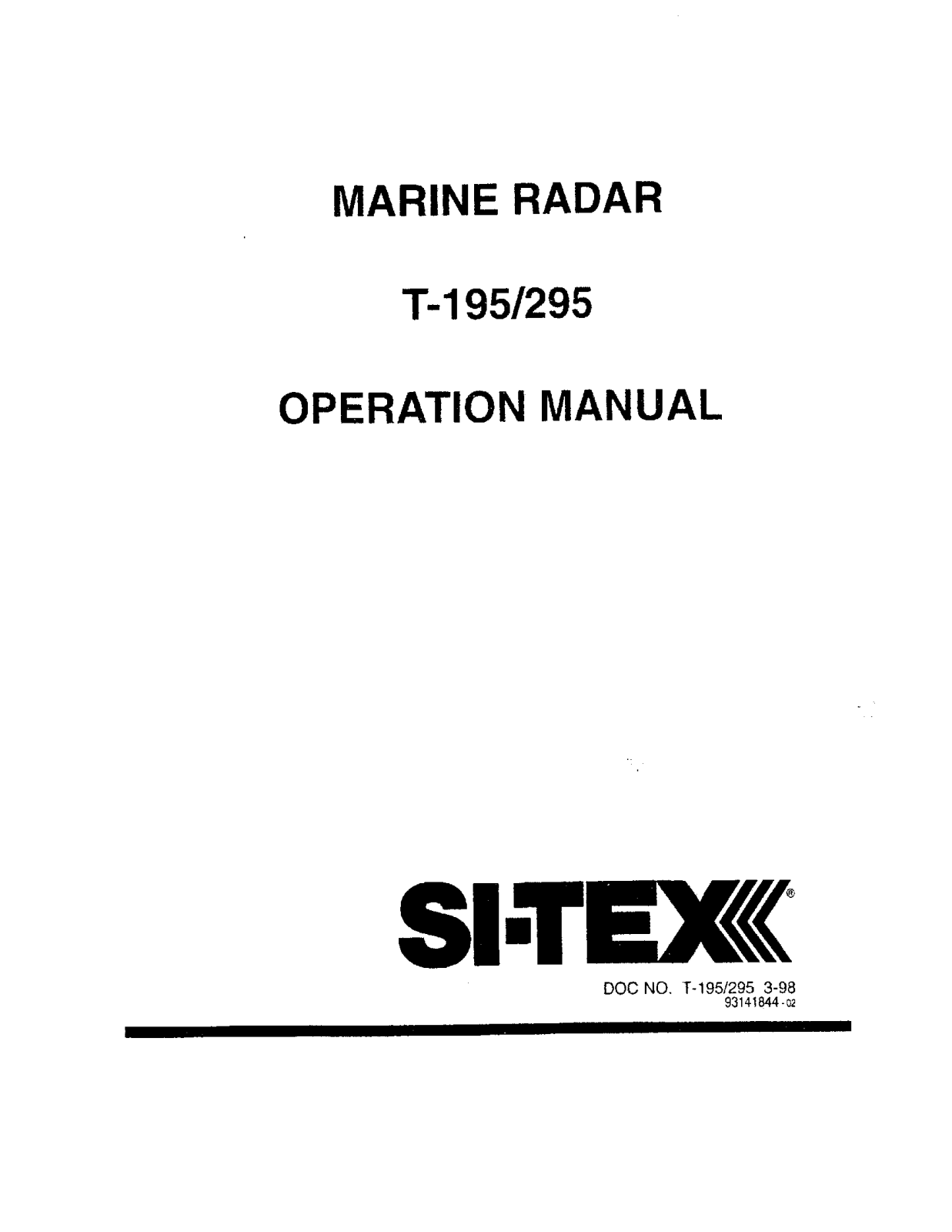 Si-tex T-295, T-195 User's Manual