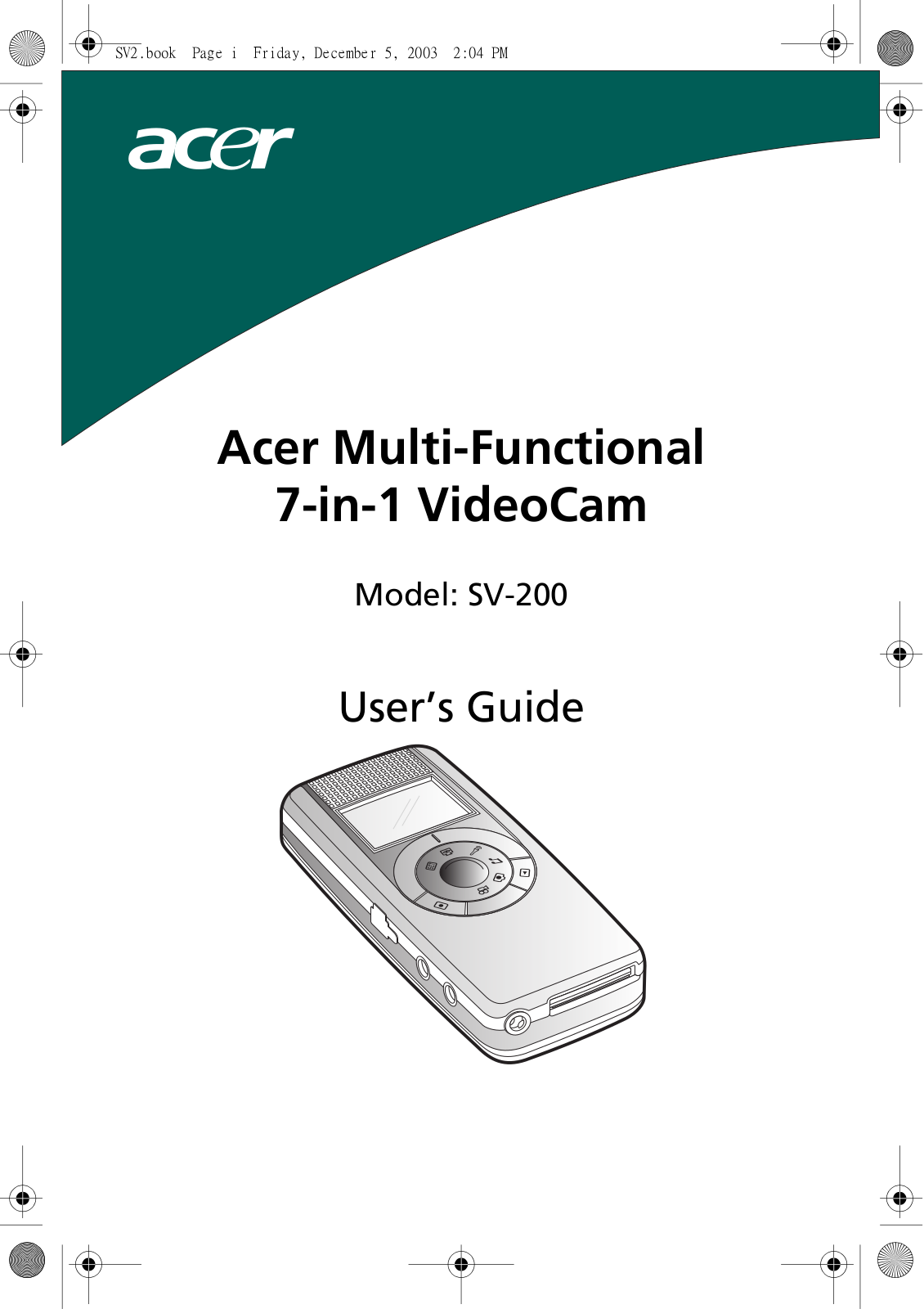 Acer SV-200 User Manual