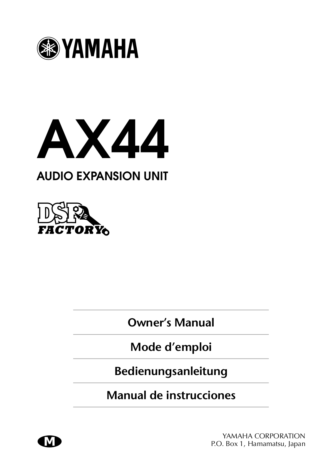 Yamaha AX44 User Manual