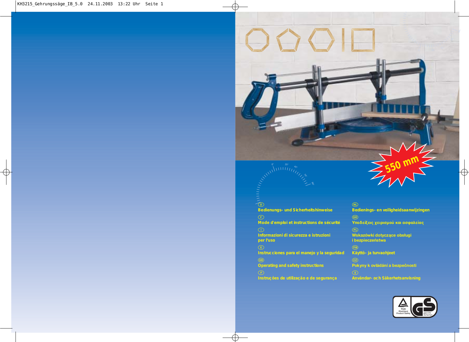 Kompernass 600 PRECISION MITRE SAW User Manual