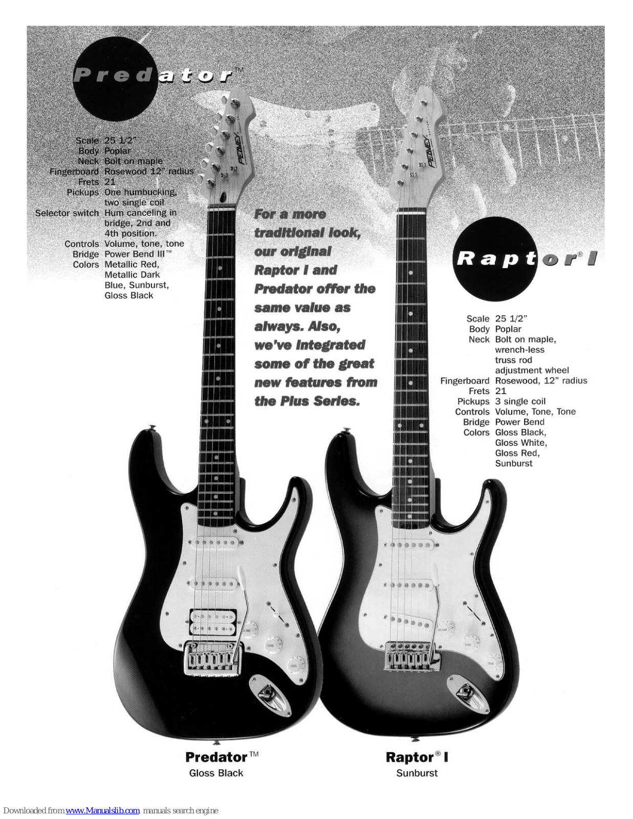 Peavey Predator, Raptor I Specifications