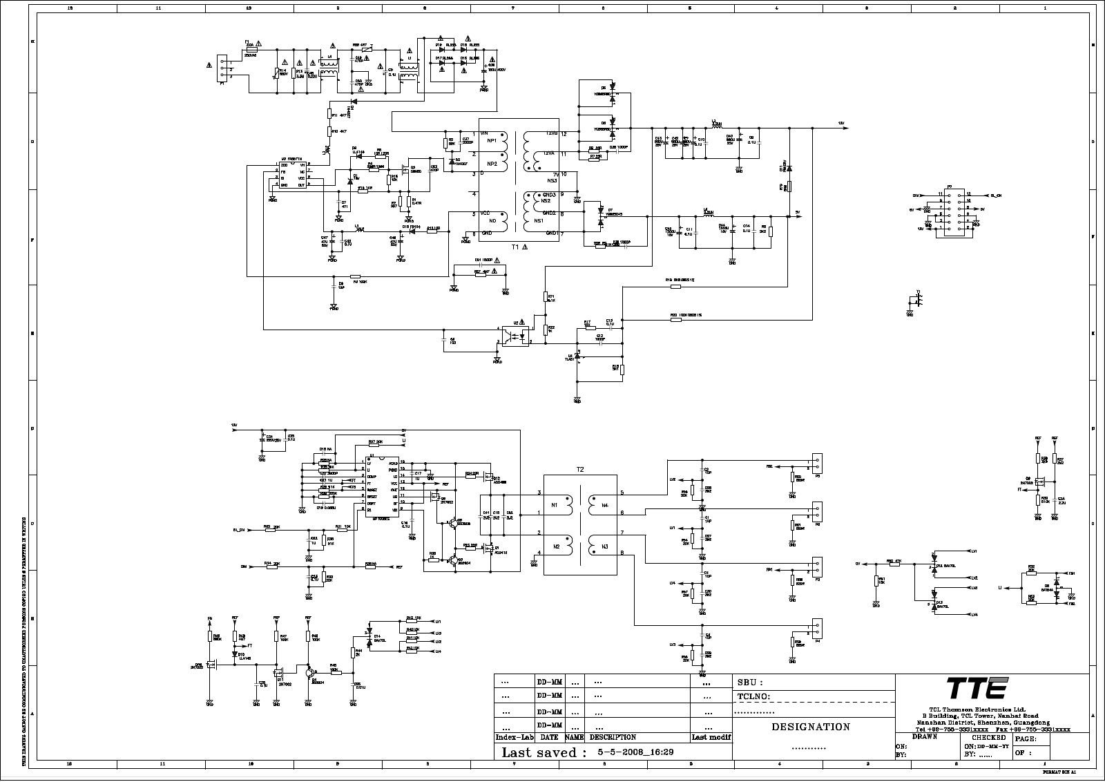 TCL 40-3PL22C-PWC1XG, 40-4PL22C-PWC1XG Schematic