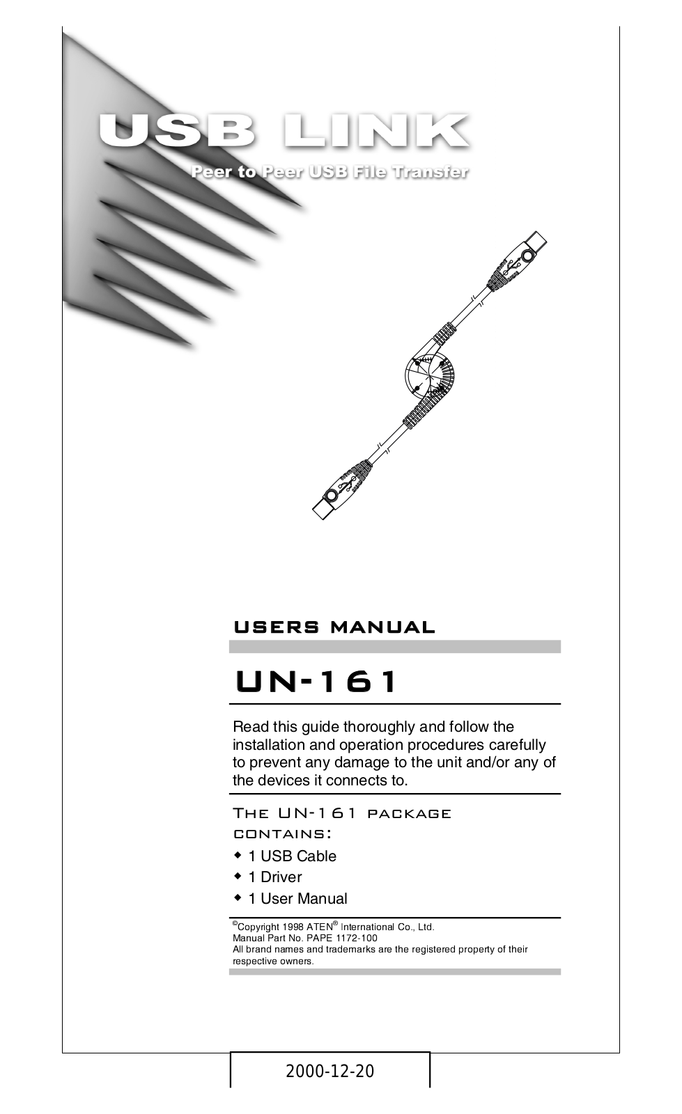 ATEN UN-161 User Manual