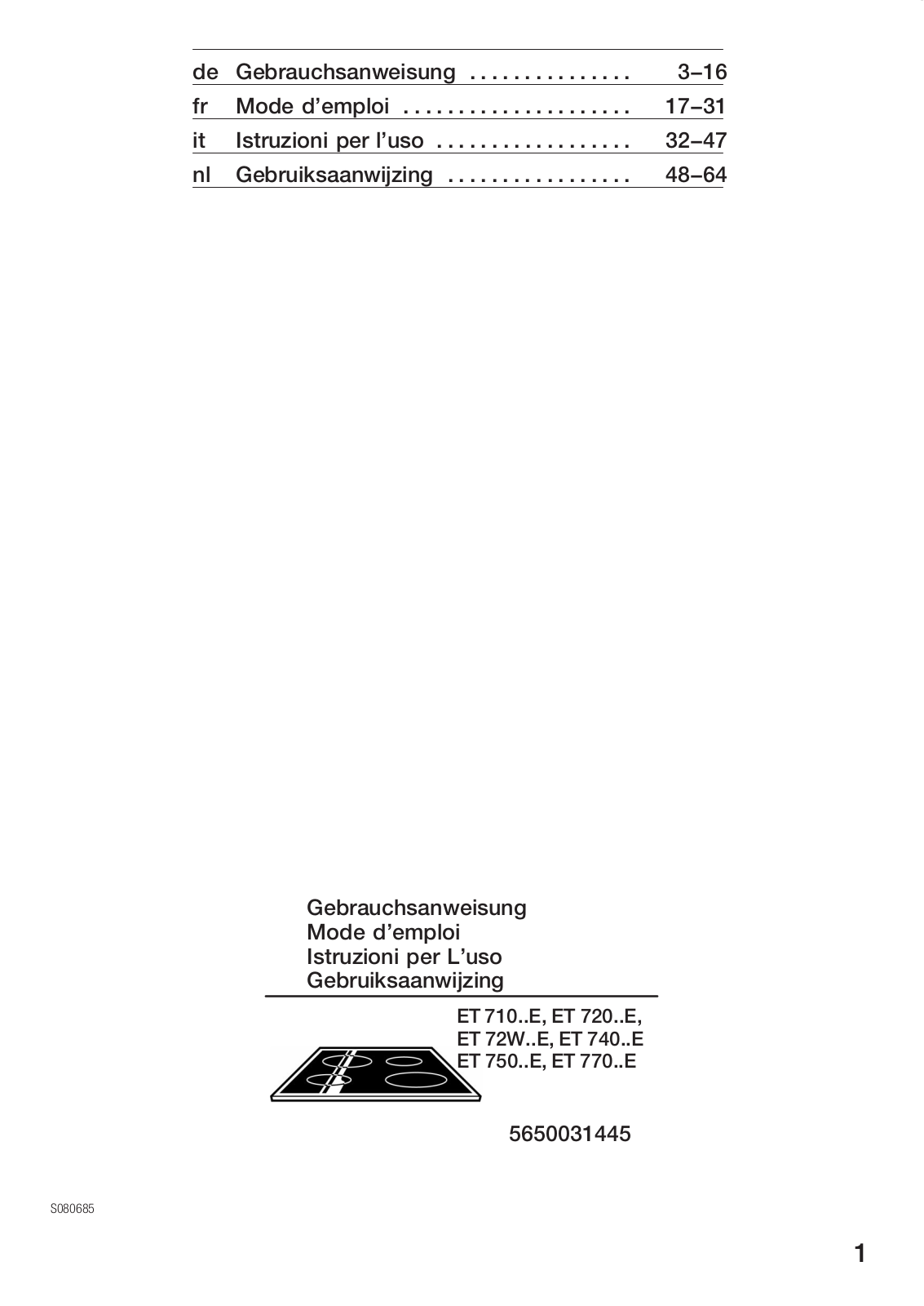 SIEMENS ET720501E User Manual