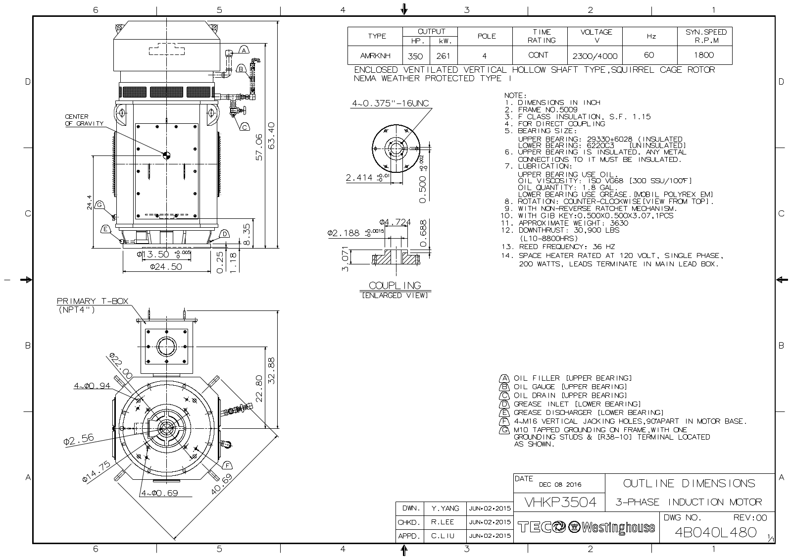 Teco VHKP3504 Reference Drawing