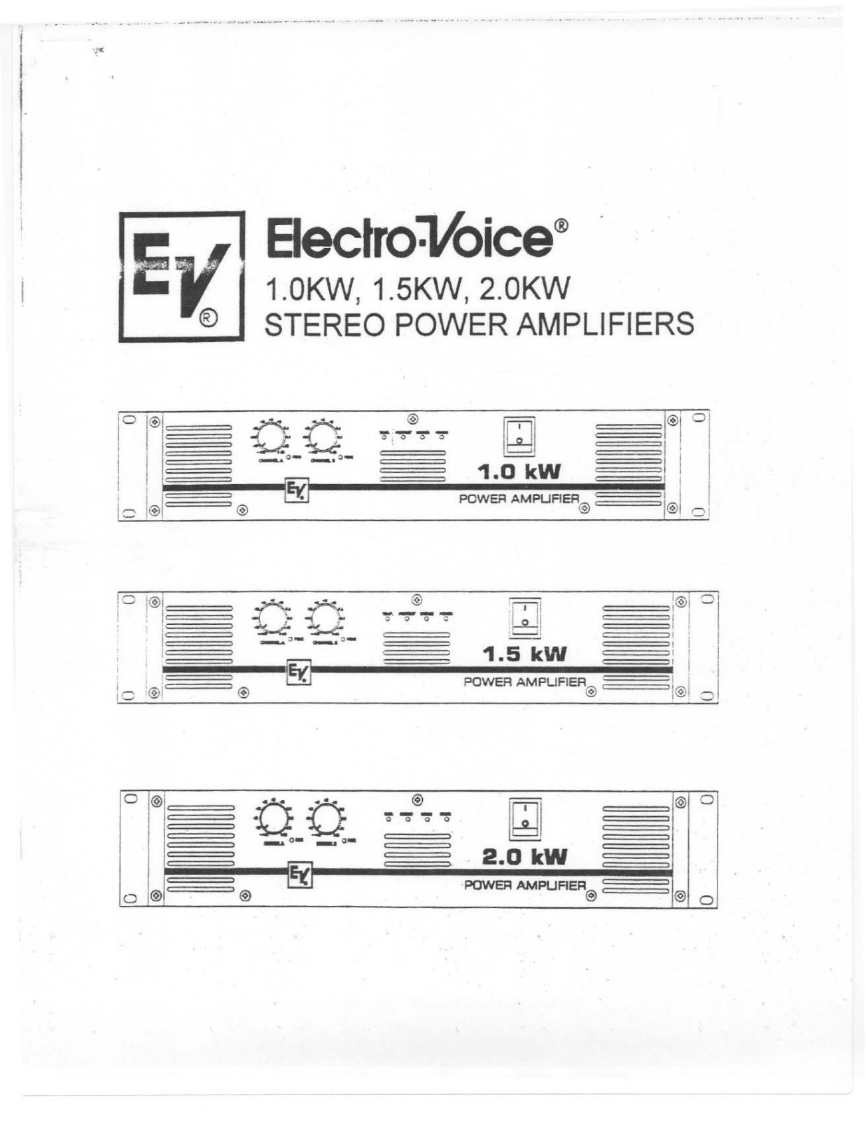 Electro-Voice 1.0-KW Owners manual