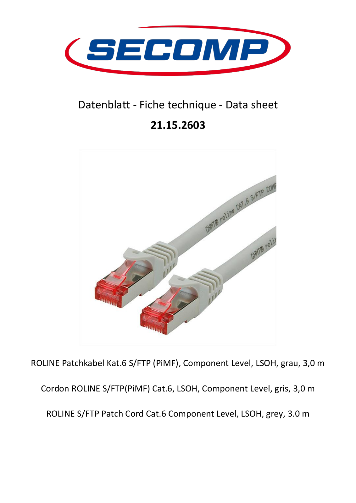 Roline 21.15.2603 User Manual