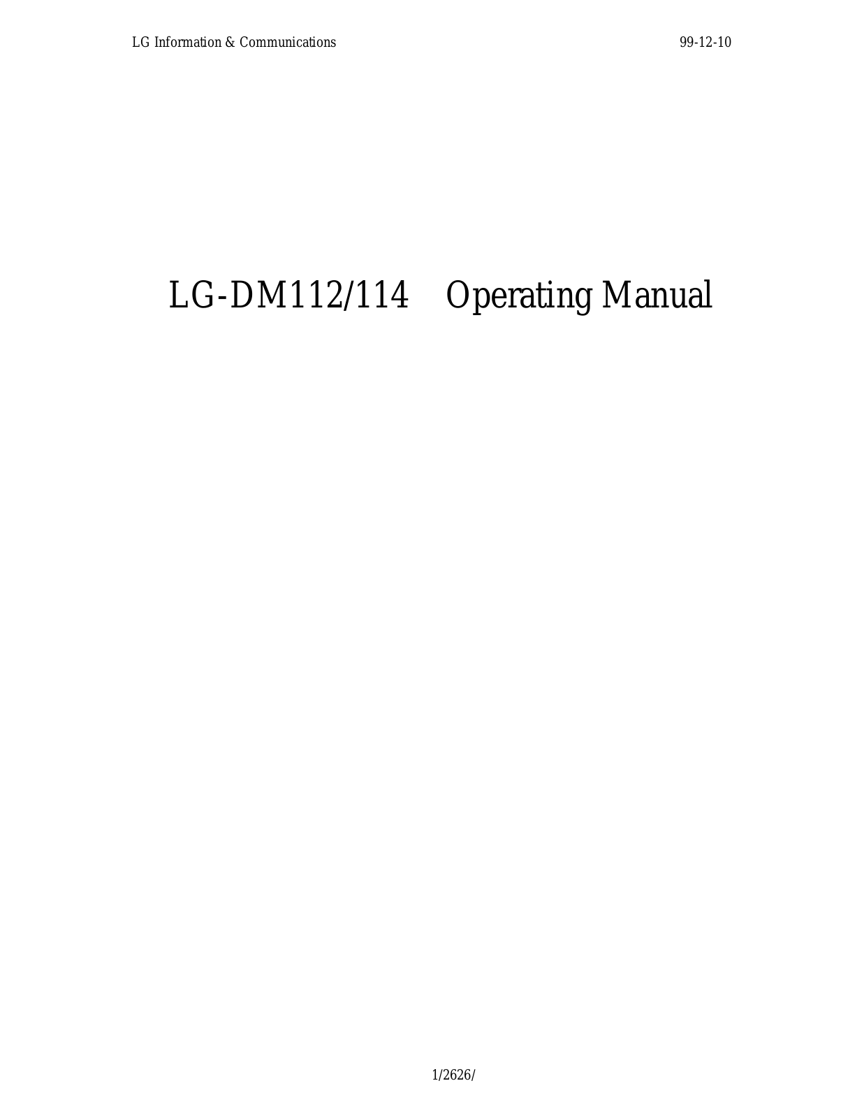 LG DM112 Users manual