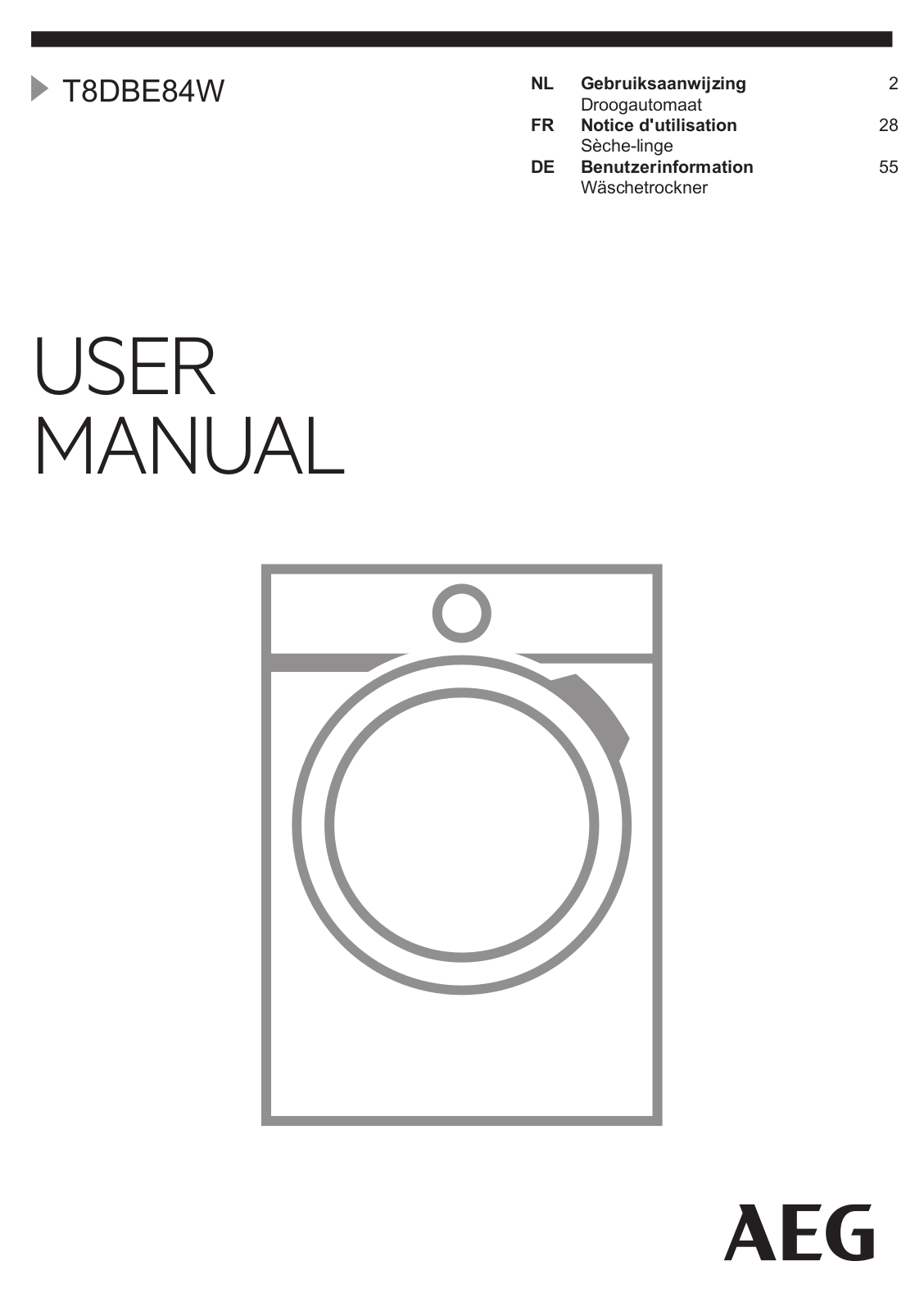 Aeg T8DBE84W User Manual