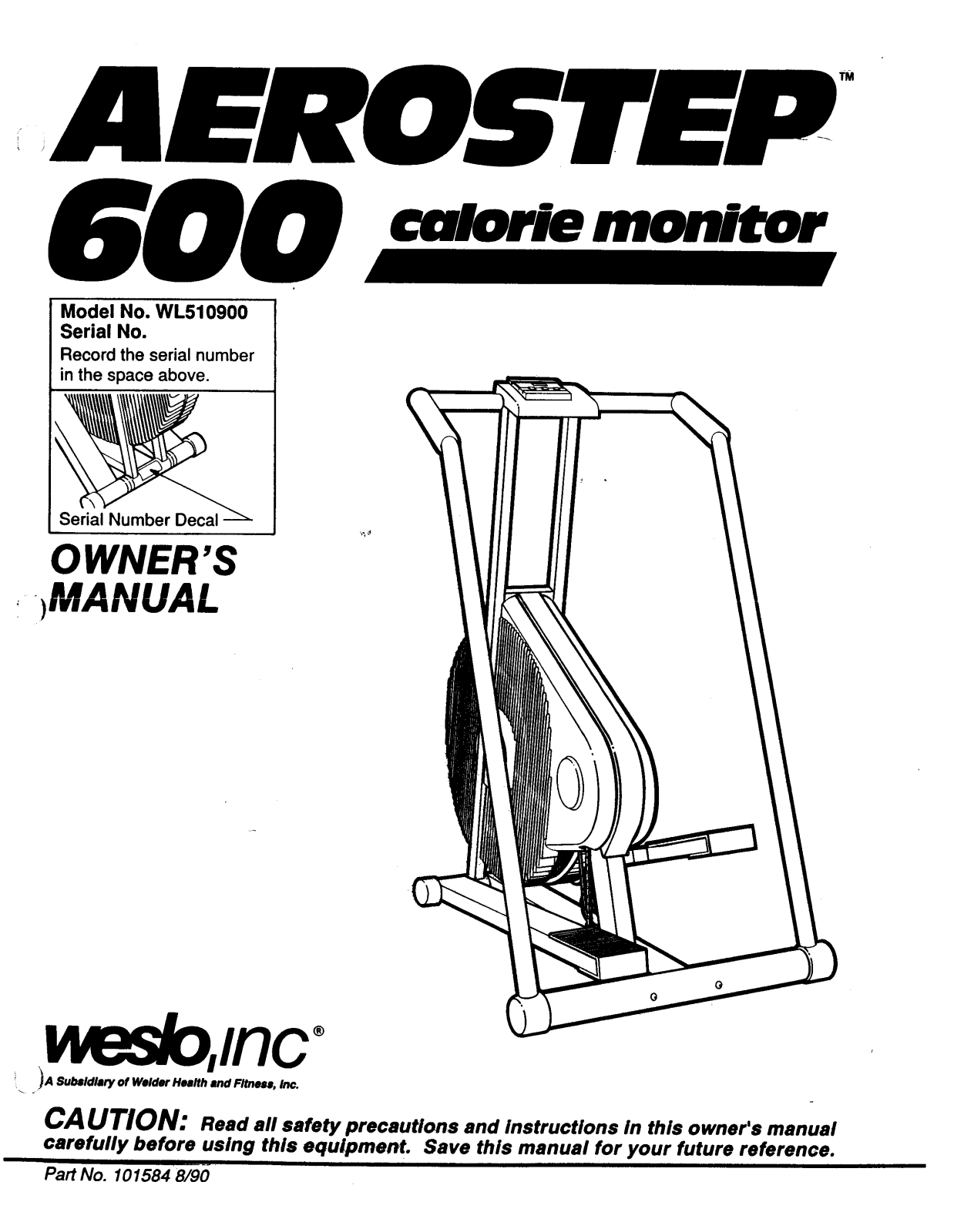 Weslo WL510900 Owner's Manual