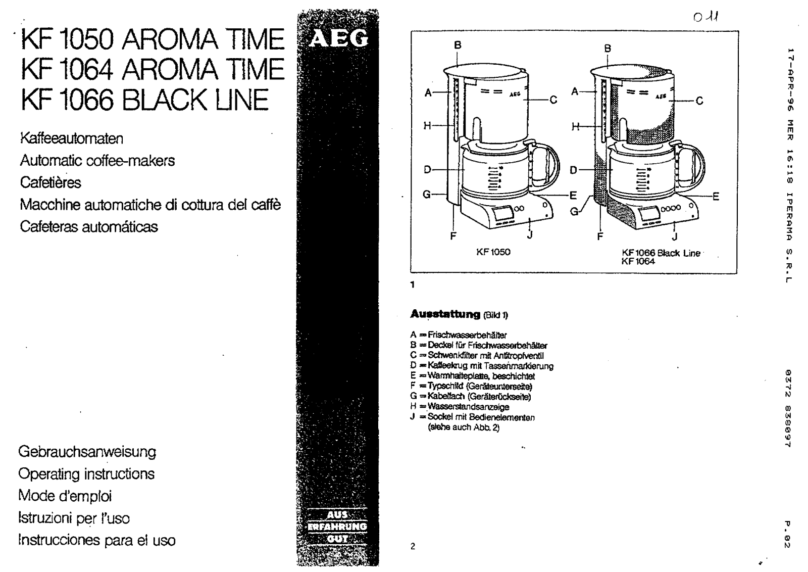 AEG KF1050AROMATIME, KF1066 User Manual