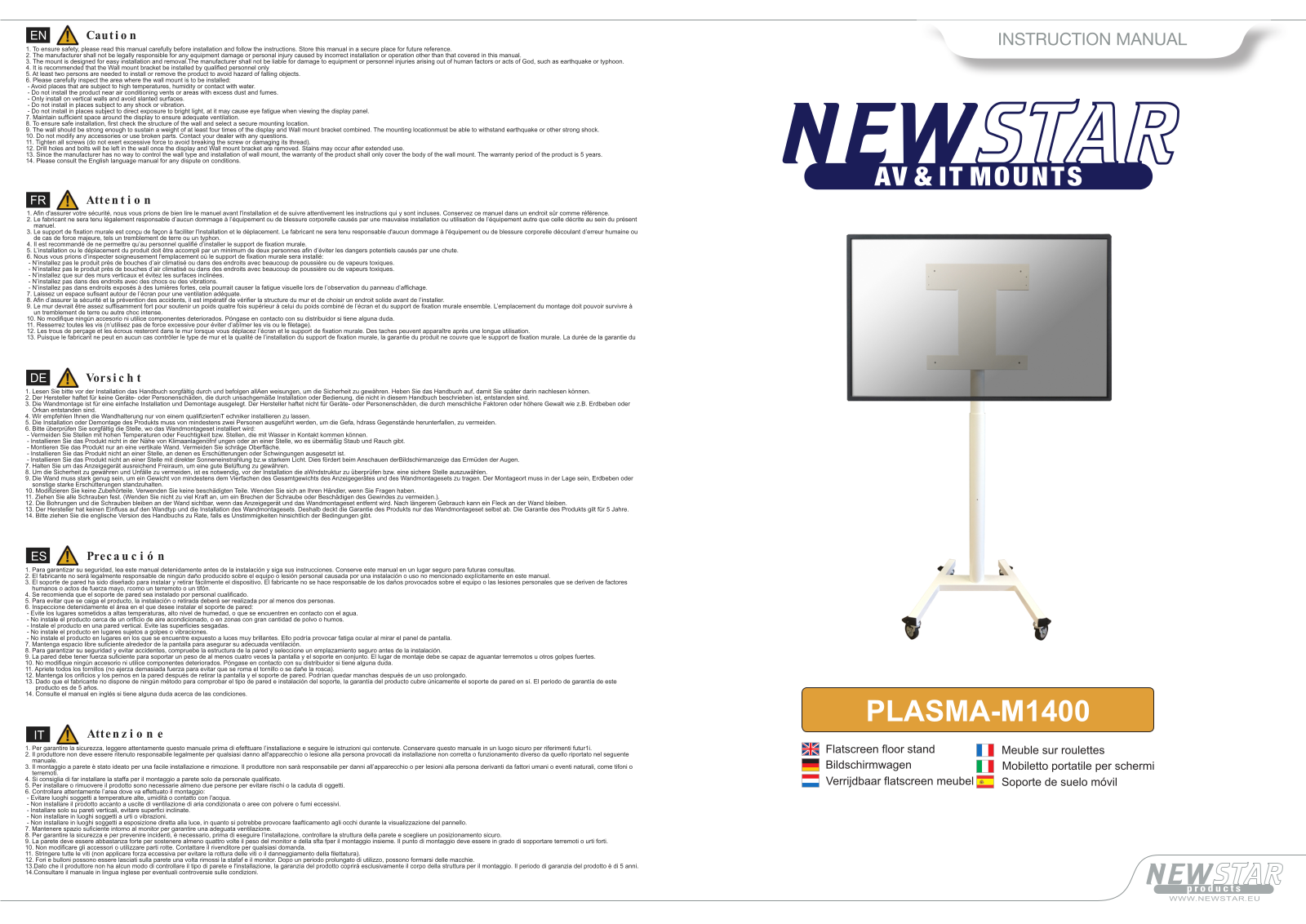 Newstar PLASMA-M1400 User Manual