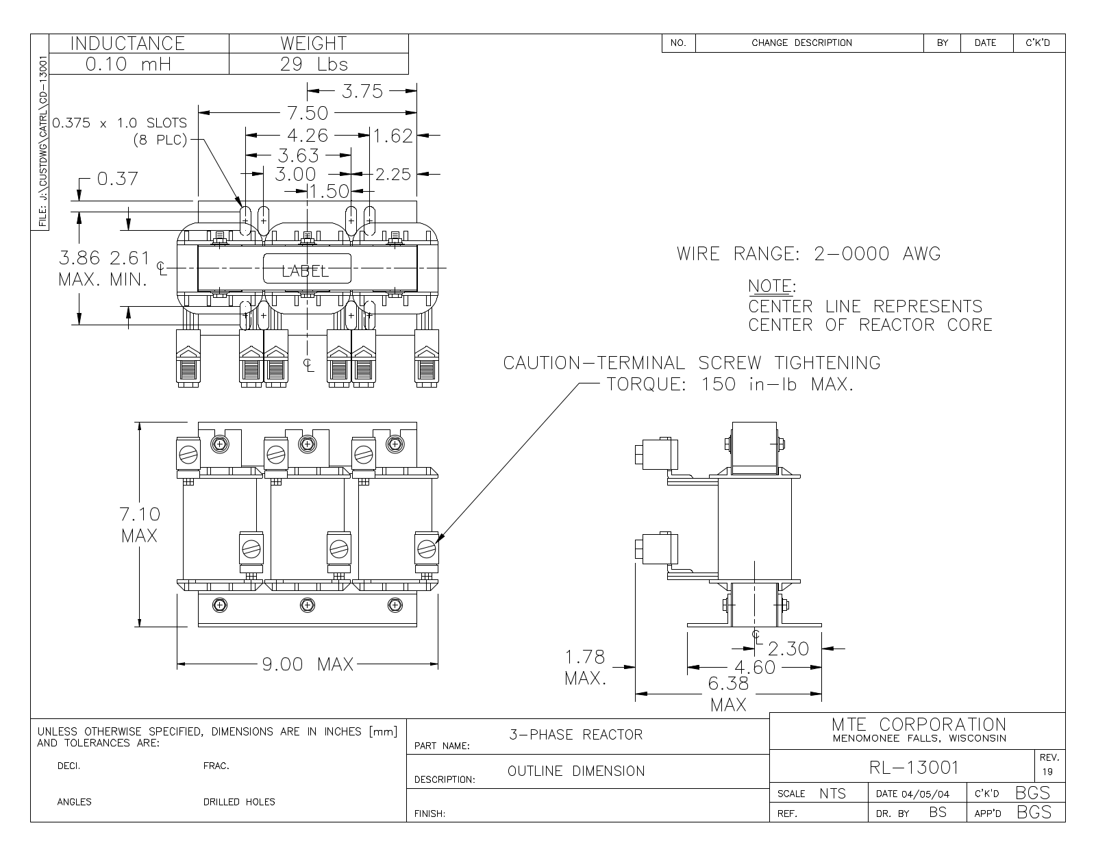 MTE RL-13001 CAD Drawings