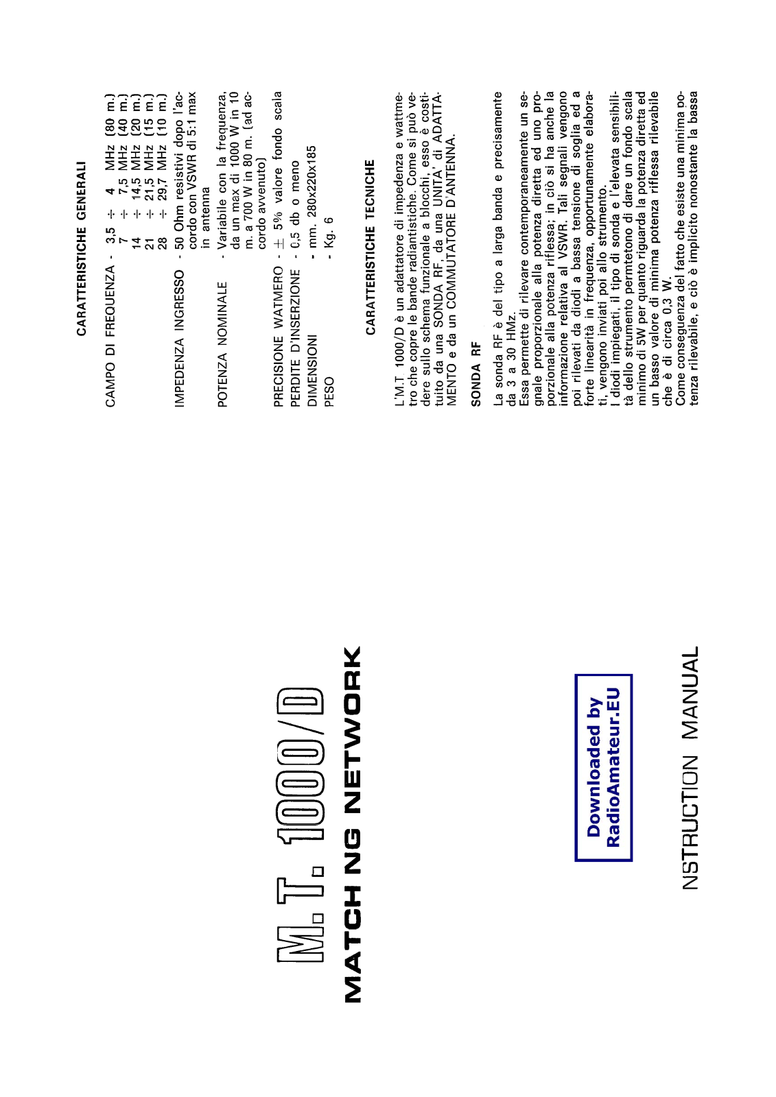 Magnum Electronic MT-1000D User guide