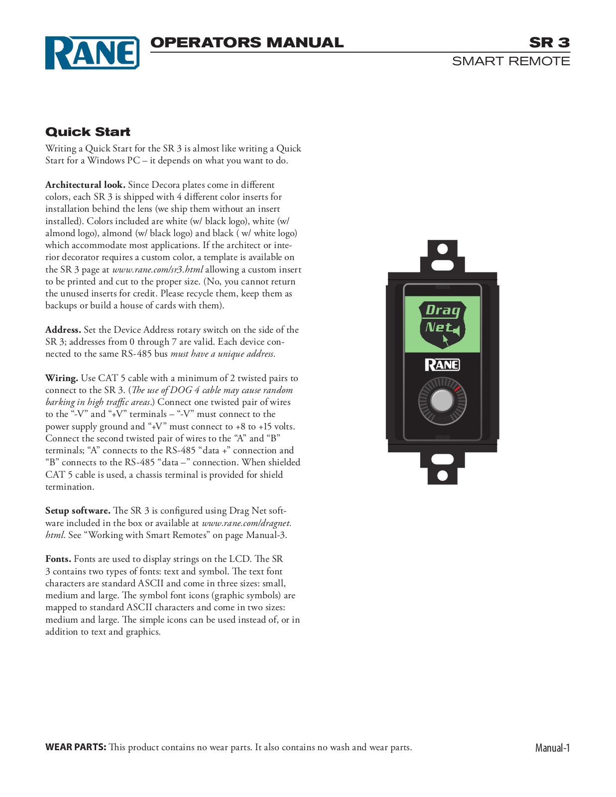 Rane SR 3 User Manual