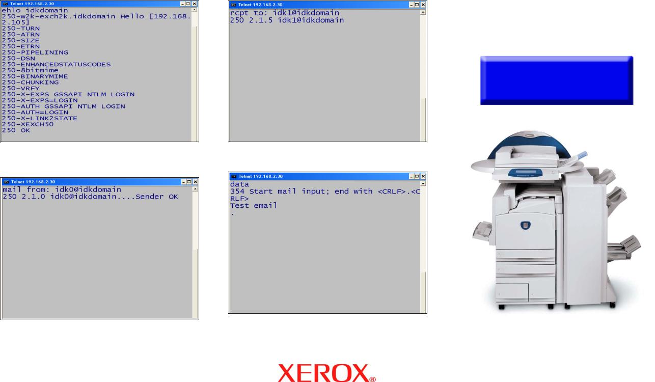 Xerox WORKCENTRE PRO C2636, WORKCENTRE PRO C3545, WORKCENTRE PRO C2128 SMTP Server Verification